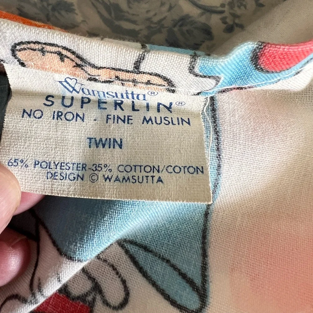 Vintage Raggedy Ann & Andy‎ Twin Sheet 80s Bobbs Merrill USA Cotton Bedding